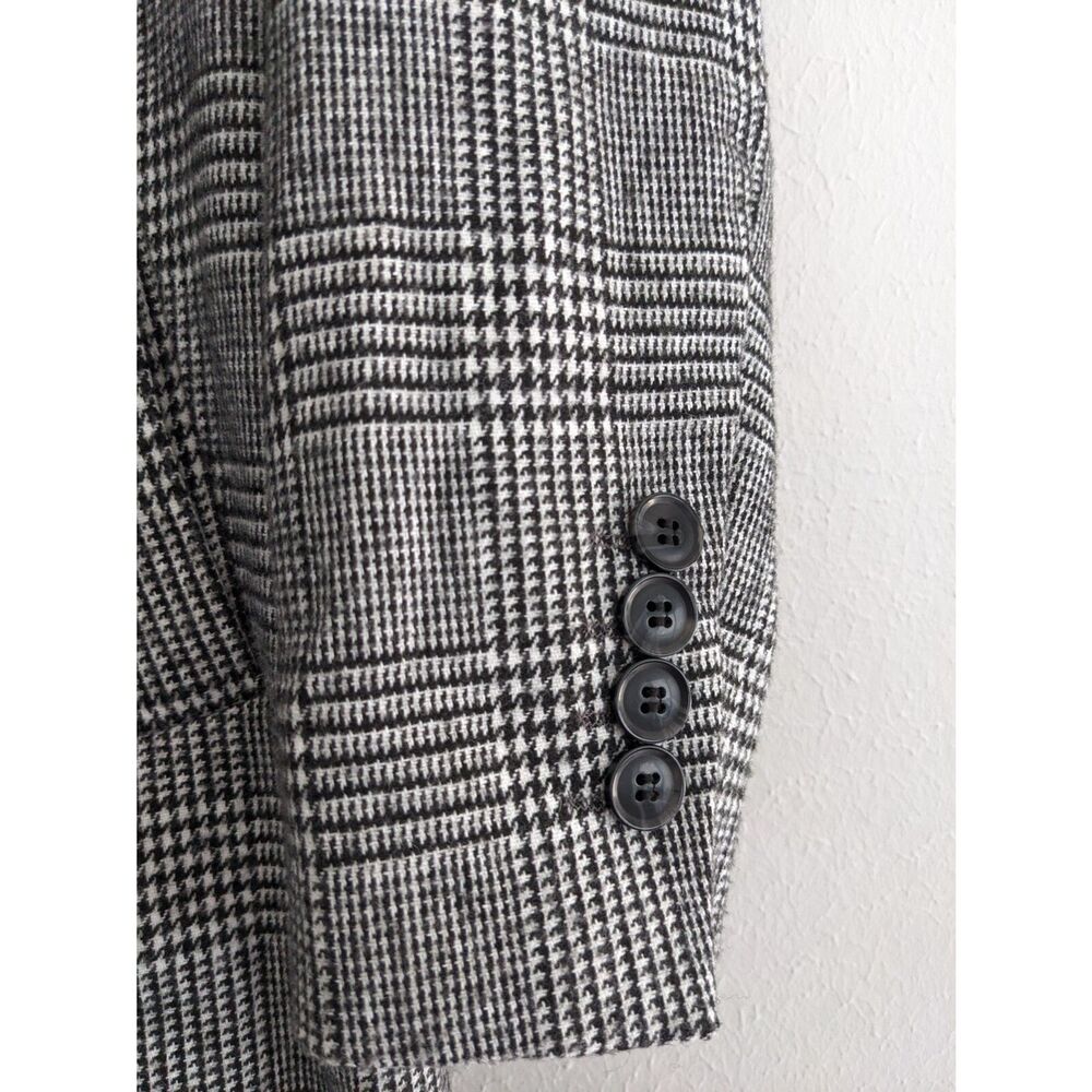 Nili Lotan for Target Long Overcoat Plaid Double Breasted Size XXS Black White - Picture 6 of 6